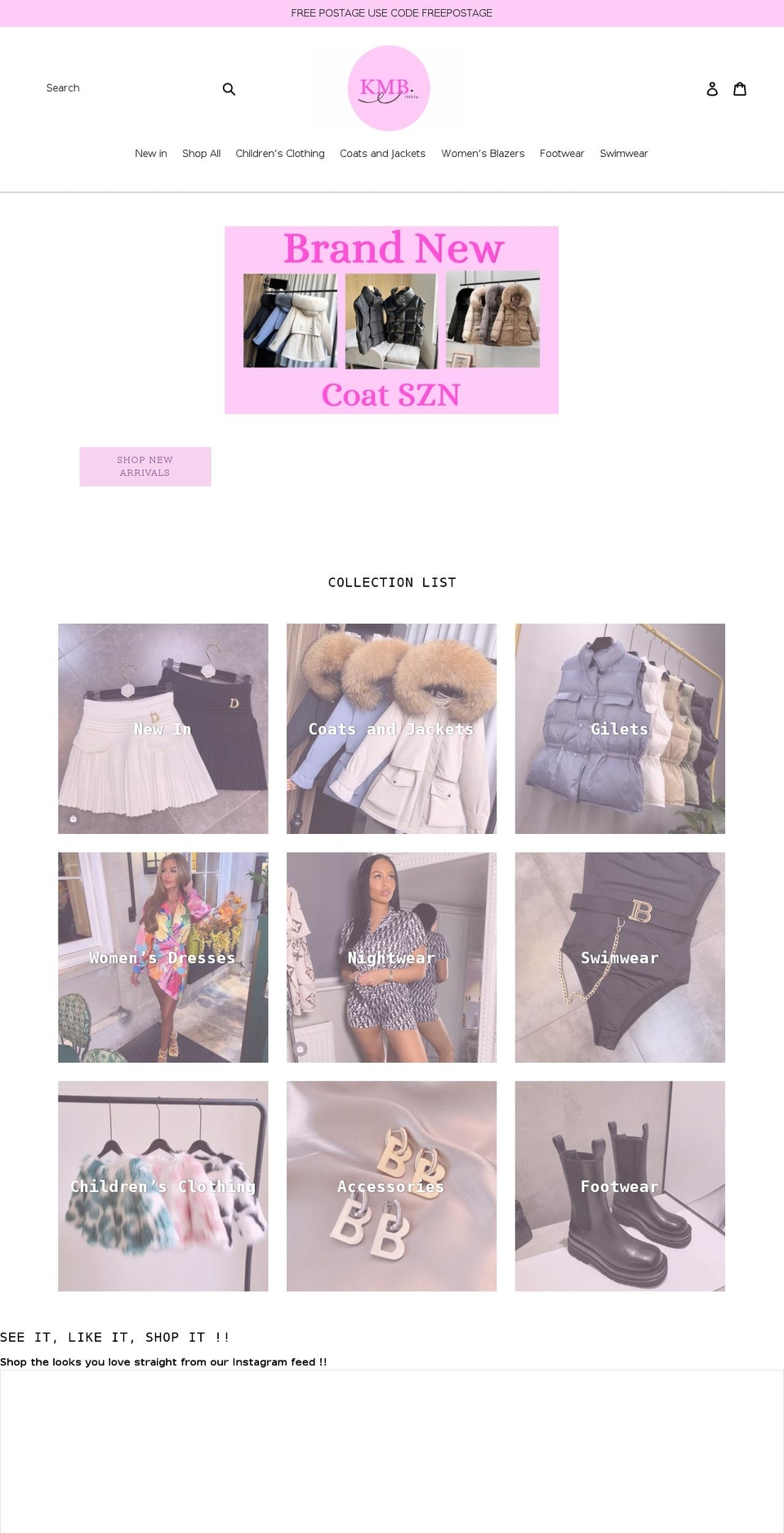 kmbofficial.com shopify website screenshot