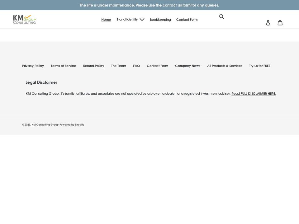 kmconsultinggroup.co.uk shopify website screenshot