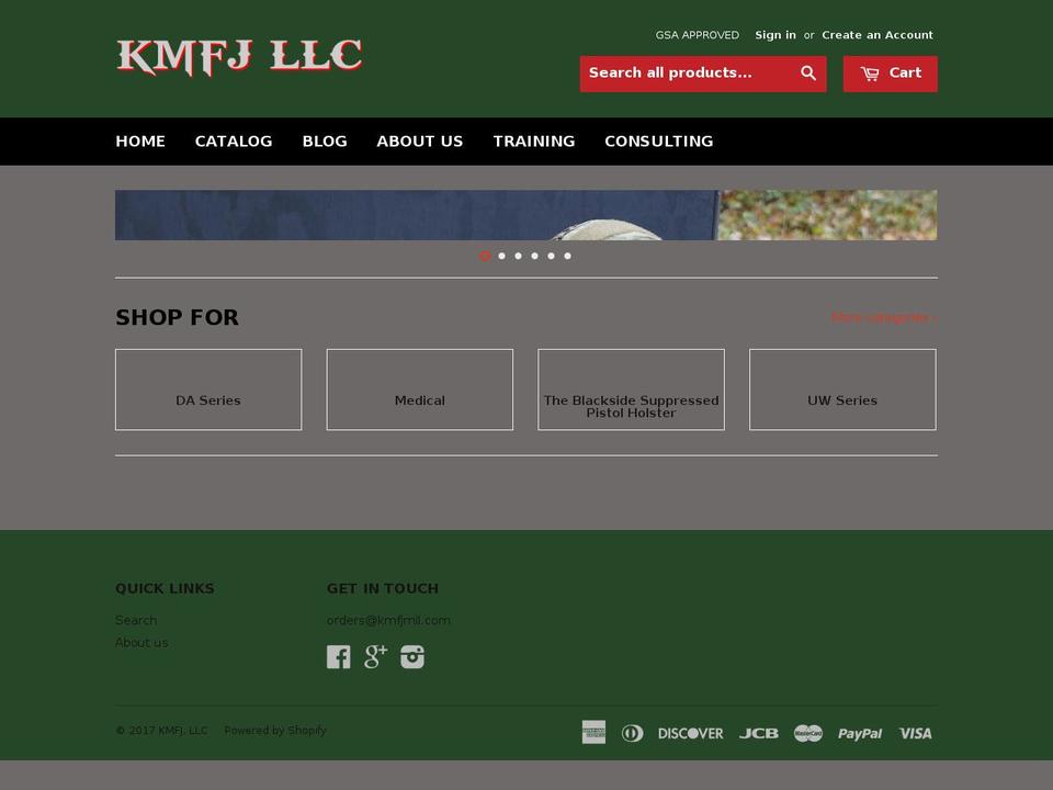 kmfjmil.com shopify website screenshot