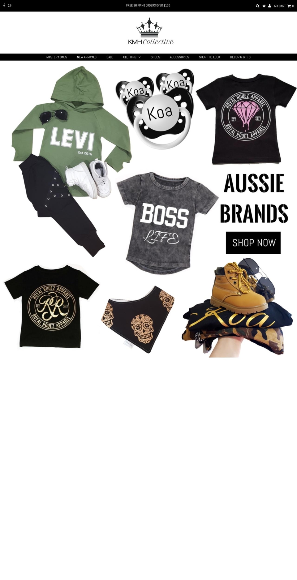 kmhcollectiveonline.com — Shopify storefront screenshot