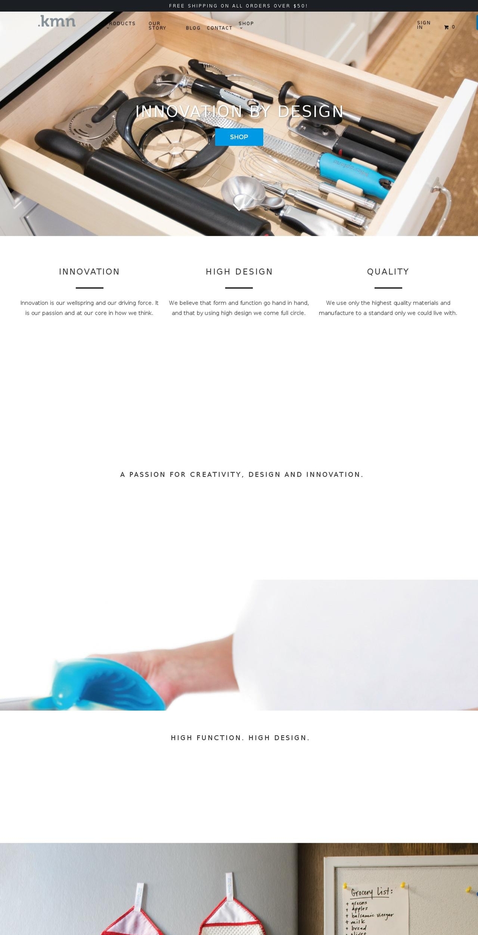 kmnhome.com shopify website screenshot