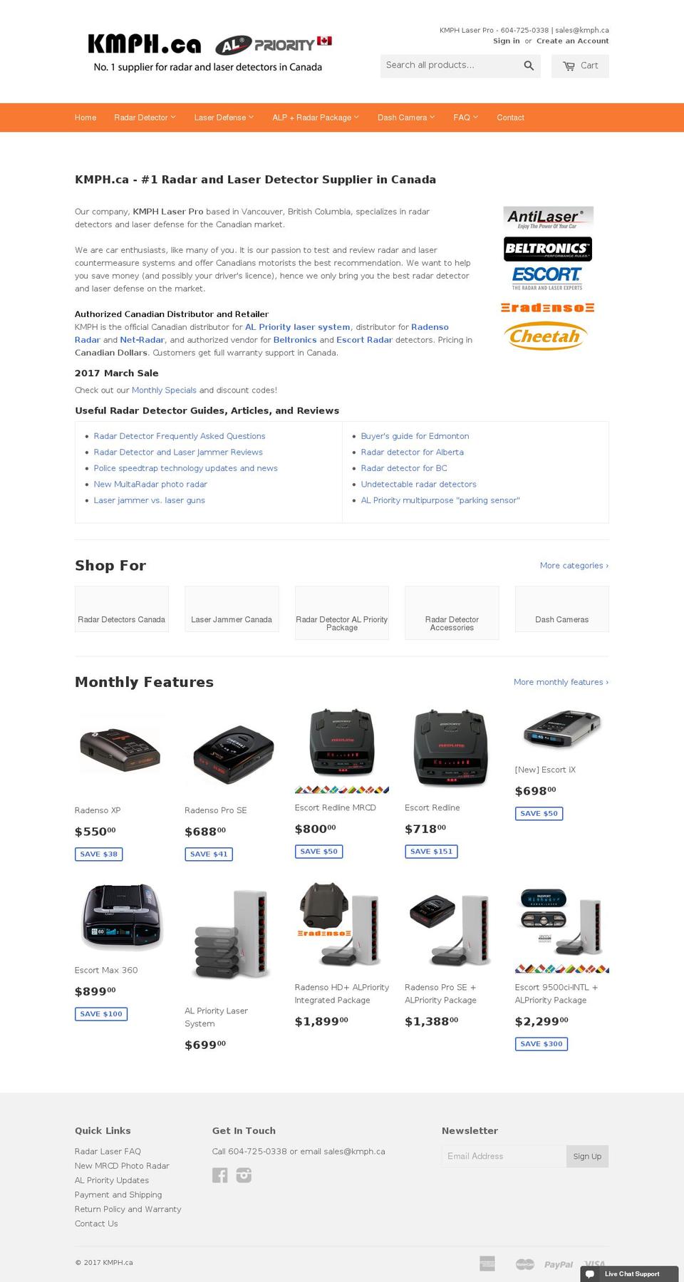 kmph.ca shopify website screenshot