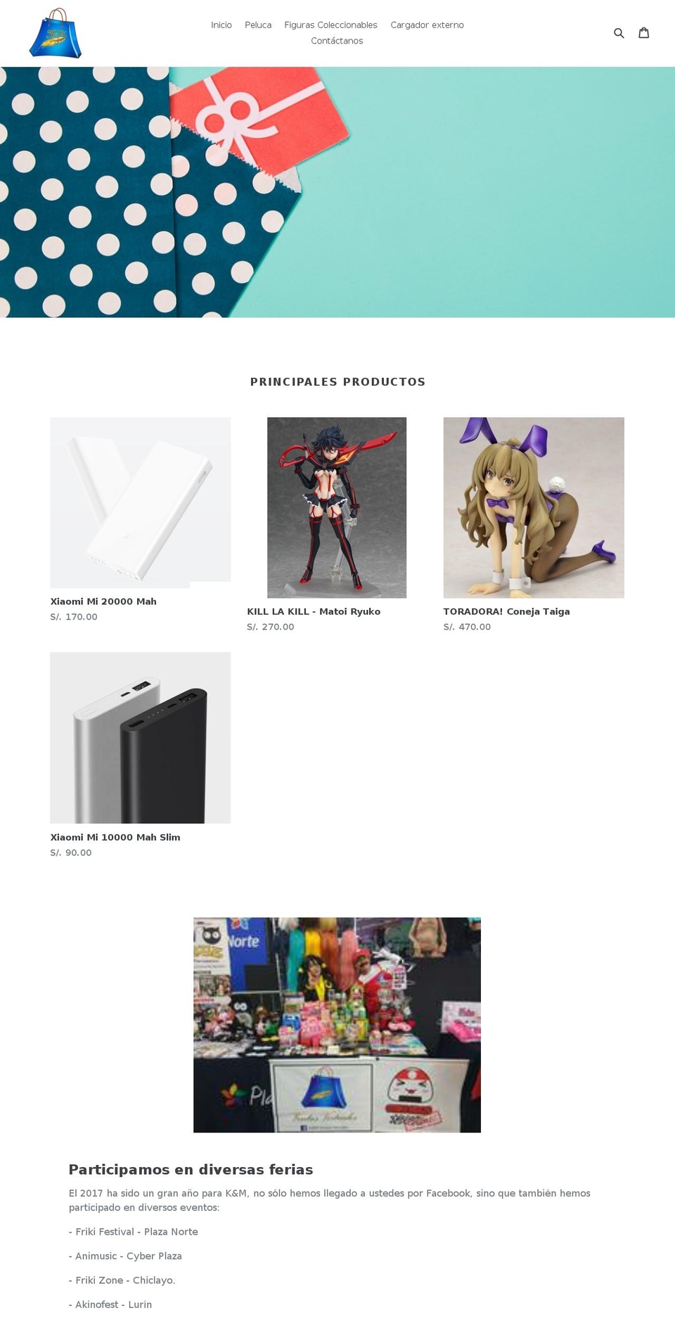 kmventasvirtuales.com — Shopify storefront screenshot