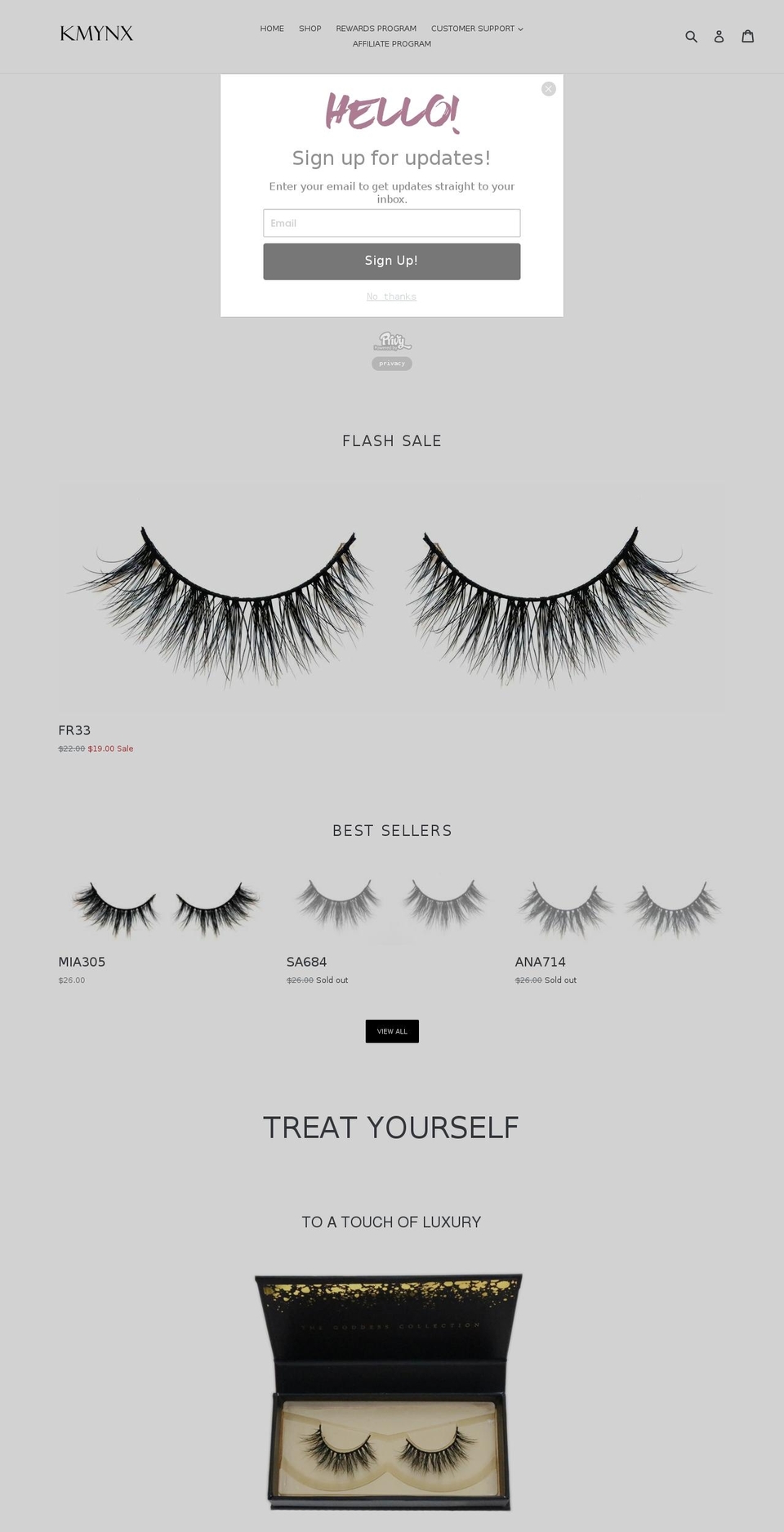 Copy of Debut Shopify theme site example kmynxlashes.com