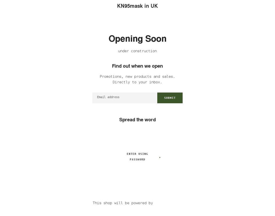 kn95mask-in-uk.myshopify.com shopify website screenshot