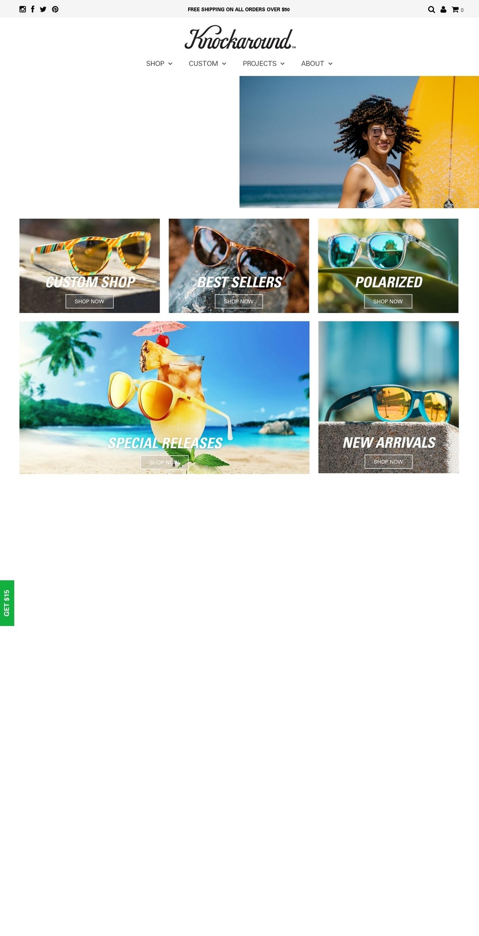 knockaround-theme Shopify theme site example knck.us