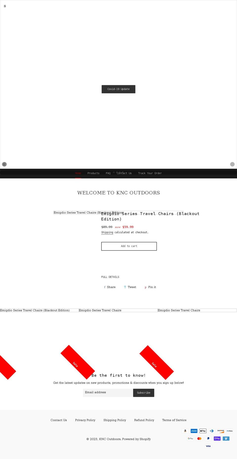 kncoutdoors.com shopify website screenshot