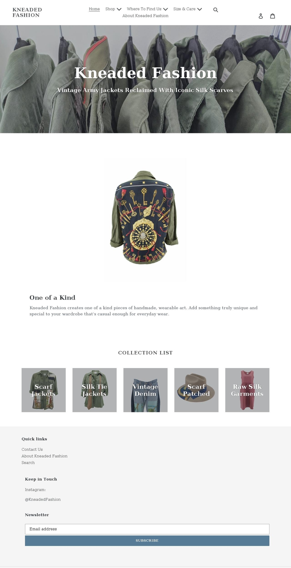 kneadedfashion.com shopify website screenshot