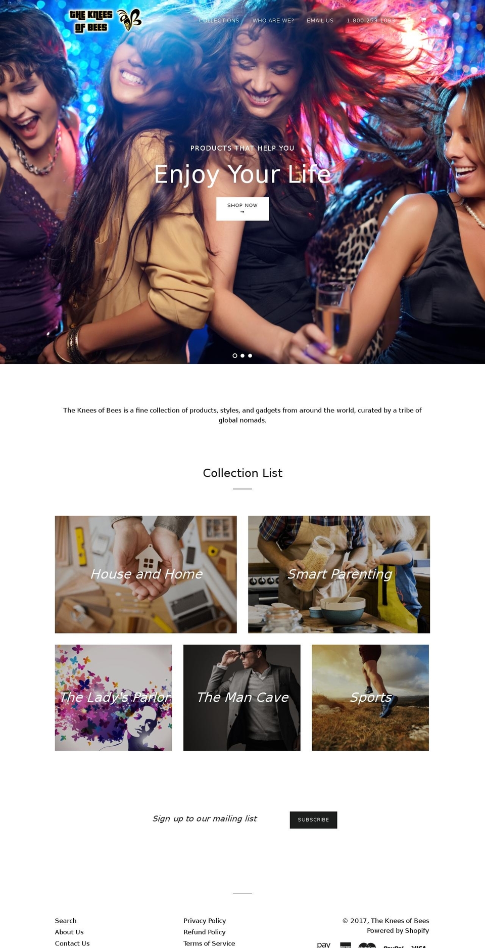 kneesofbees.com shopify website screenshot