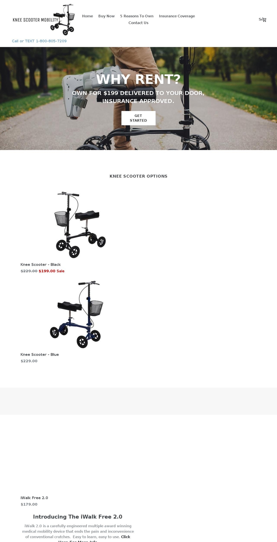 kneewalkers.ca shopify website screenshot