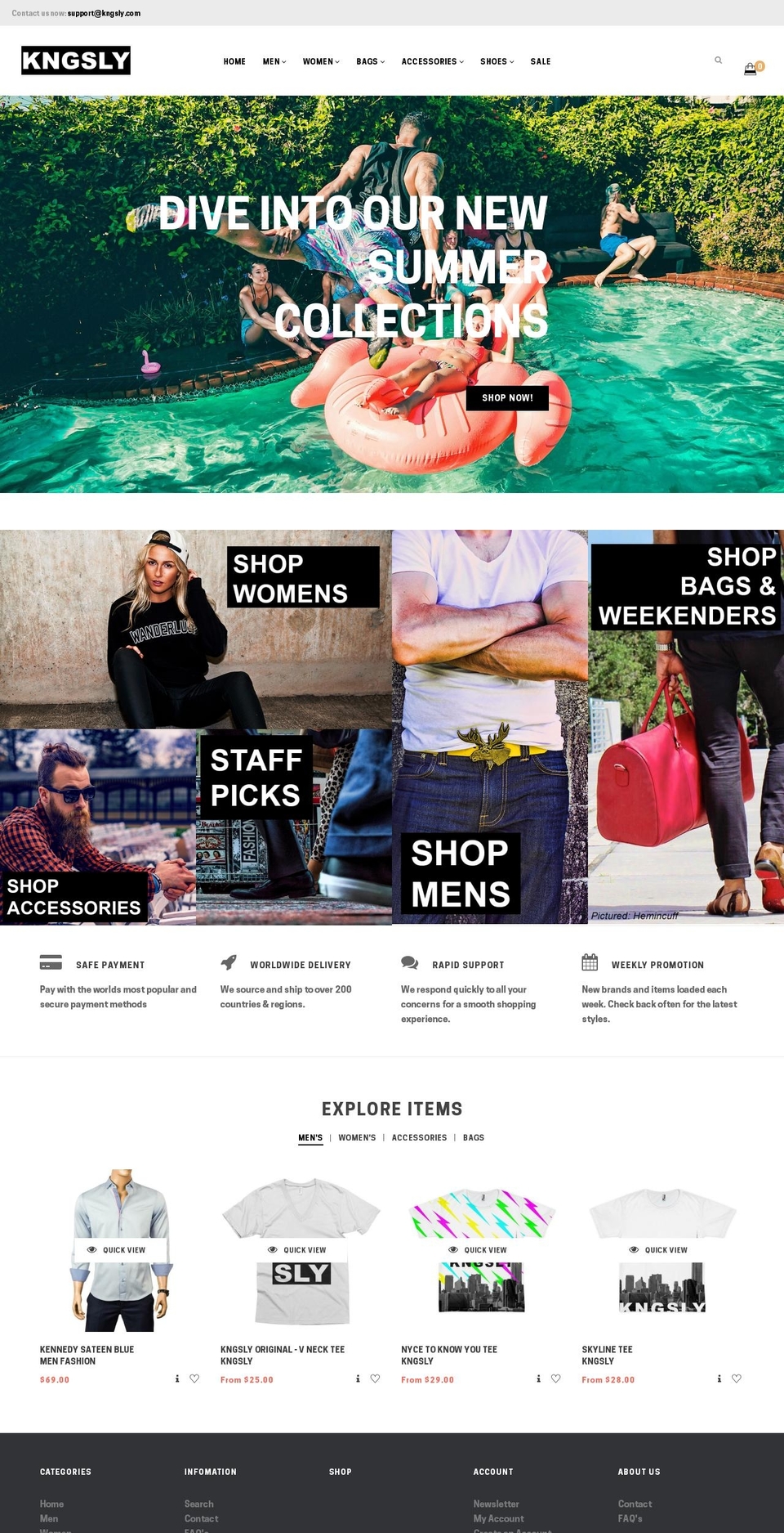 kngsly.com — Shopify storefront screenshot