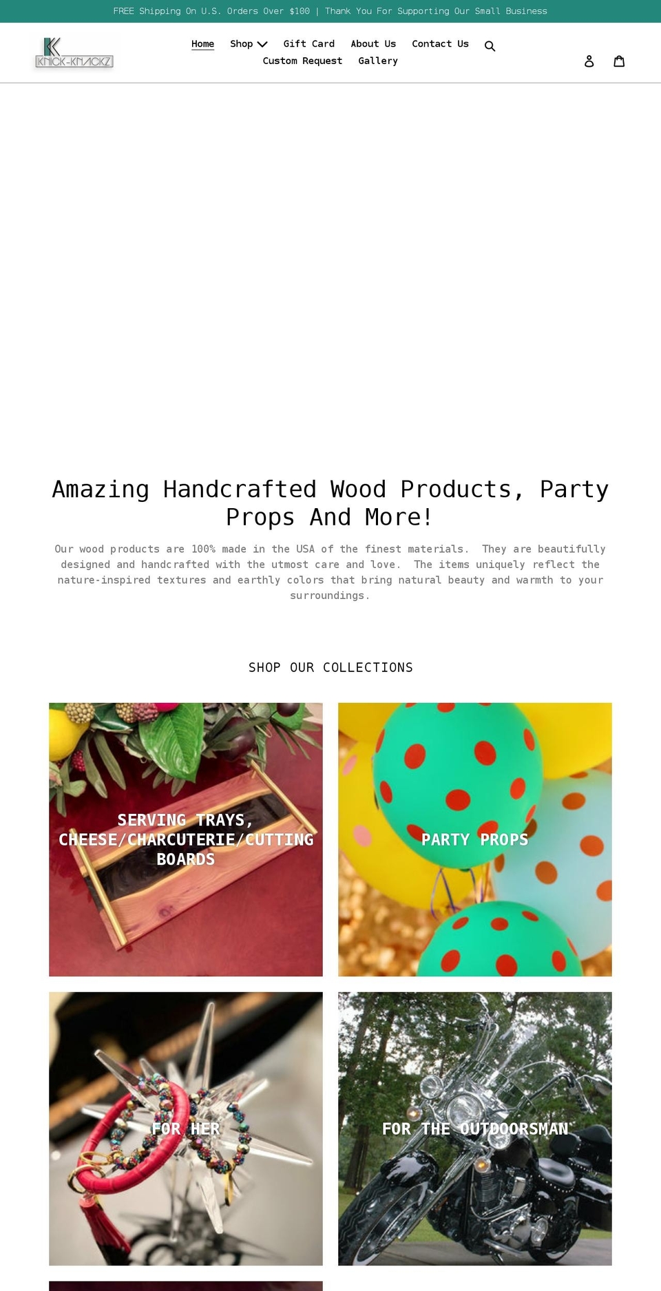 knick-knackz.com shopify website screenshot
