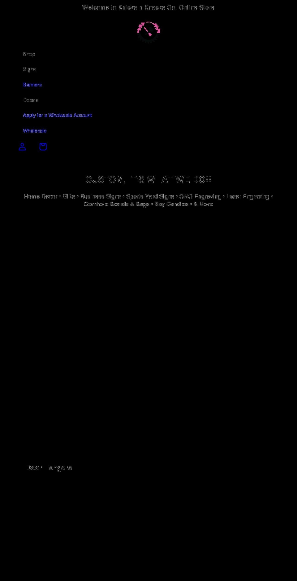 knicksnknacksco.com shopify website screenshot