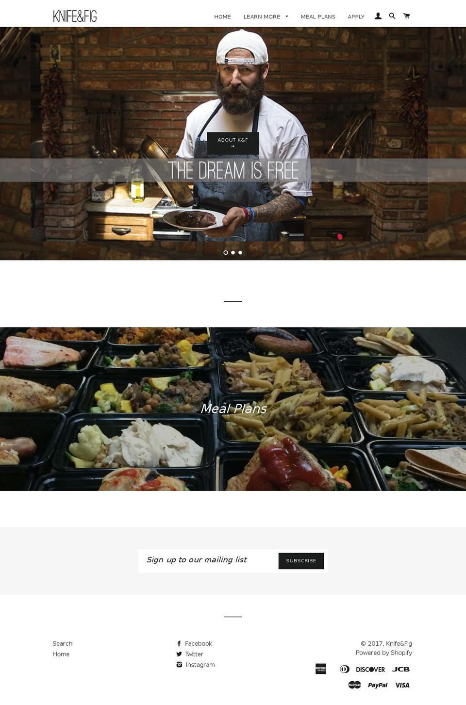 knifeandfig.com shopify website screenshot