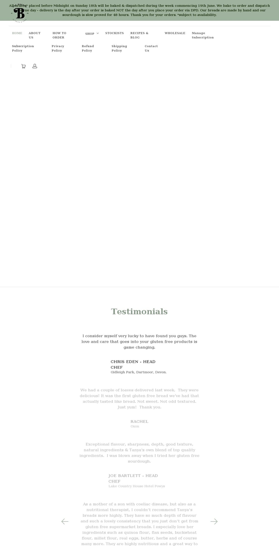 knifeandforkbakery.co.uk shopify website screenshot