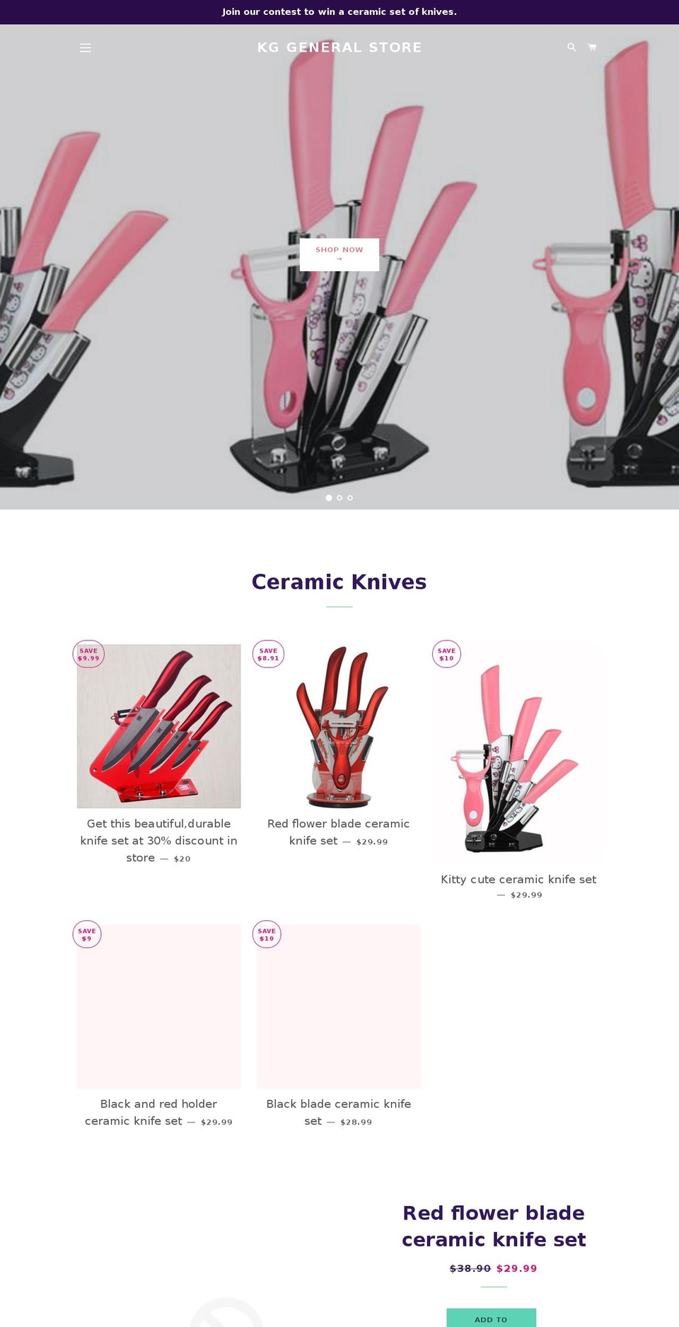 knifeandknives.com — Shopify storefront screenshot