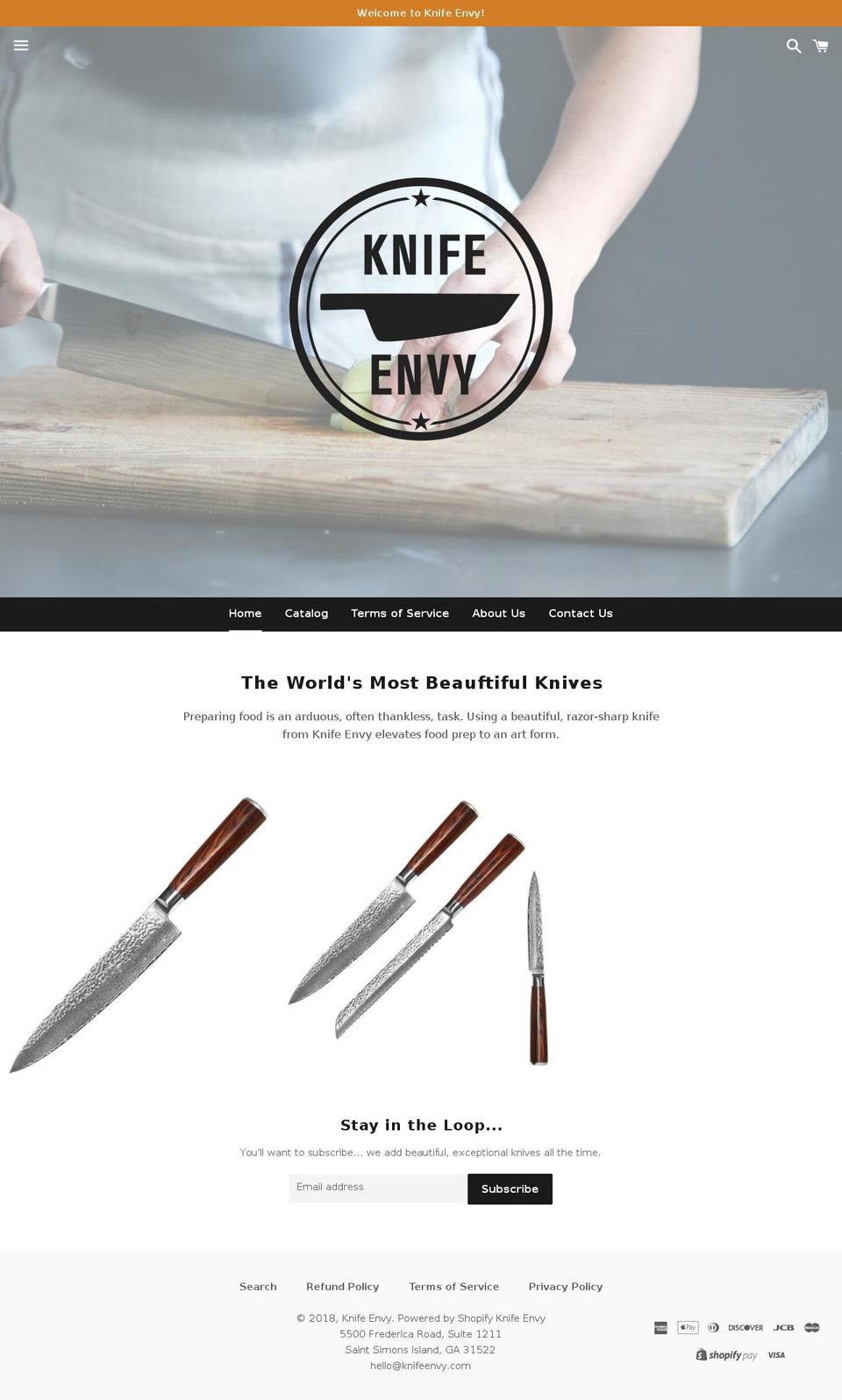 knifeenvy.com shopify website screenshot