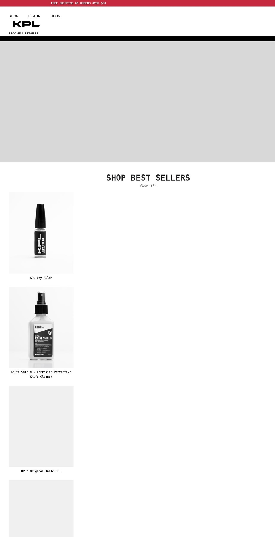 knifepivotlube.com — Shopify storefront screenshot