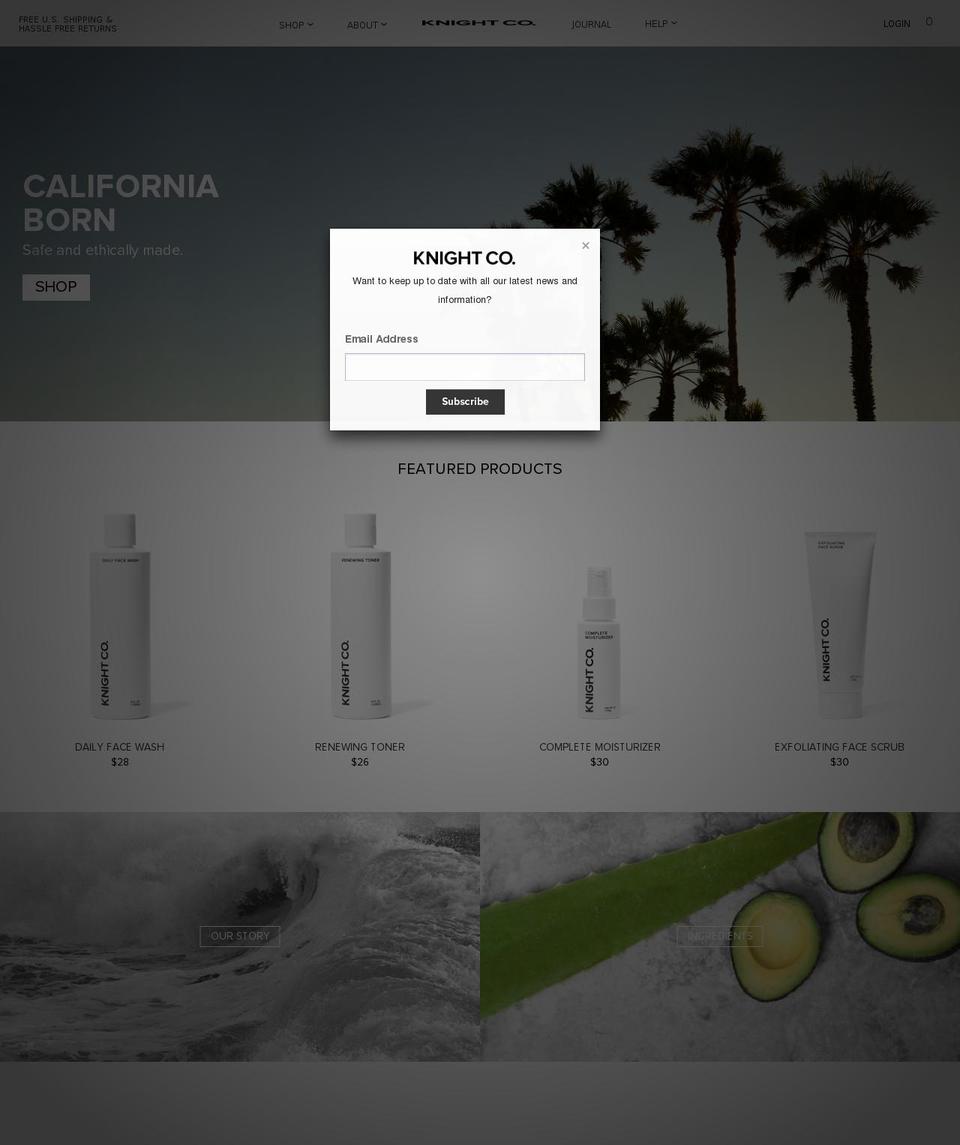 knight.co shopify website screenshot