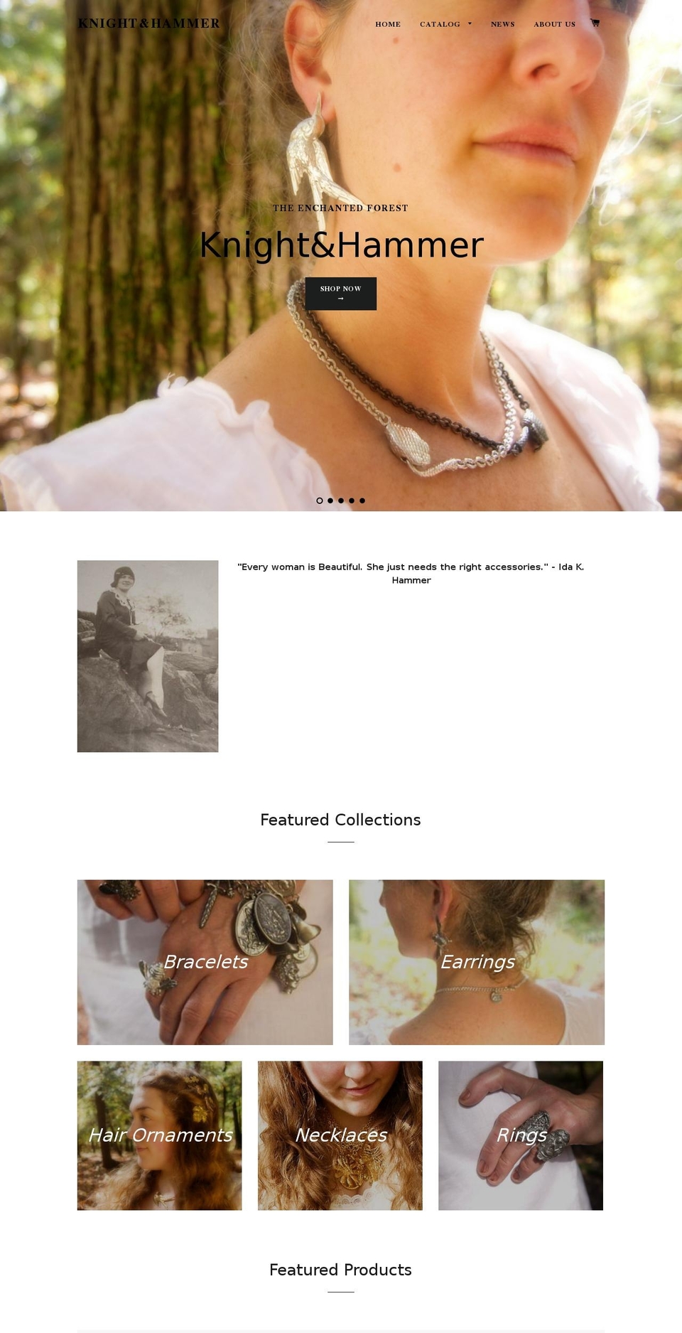 knightandhammermuse.com shopify website screenshot