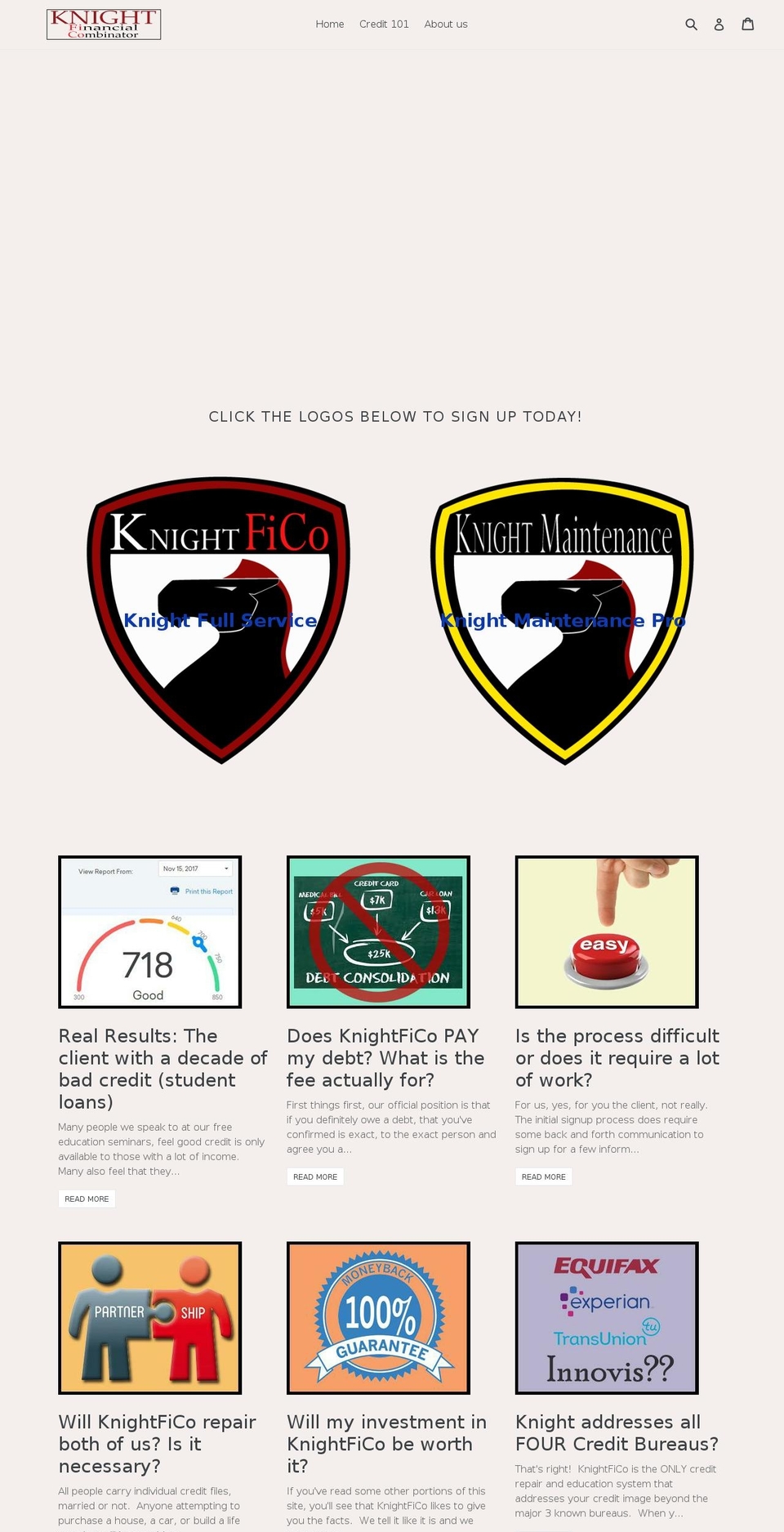 knightfico.com — Shopify storefront screenshot