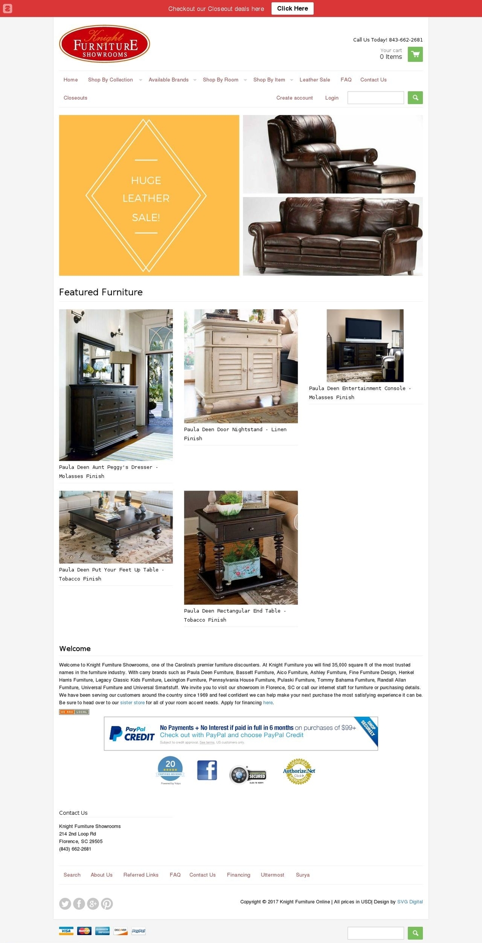 knightfurnitureshowrooms.com shopify website screenshot