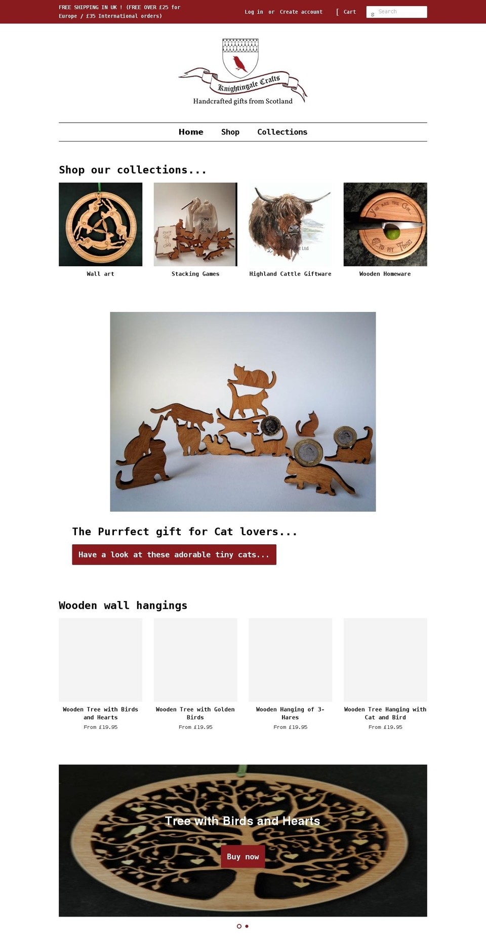 knightingalecrafts.com shopify website screenshot