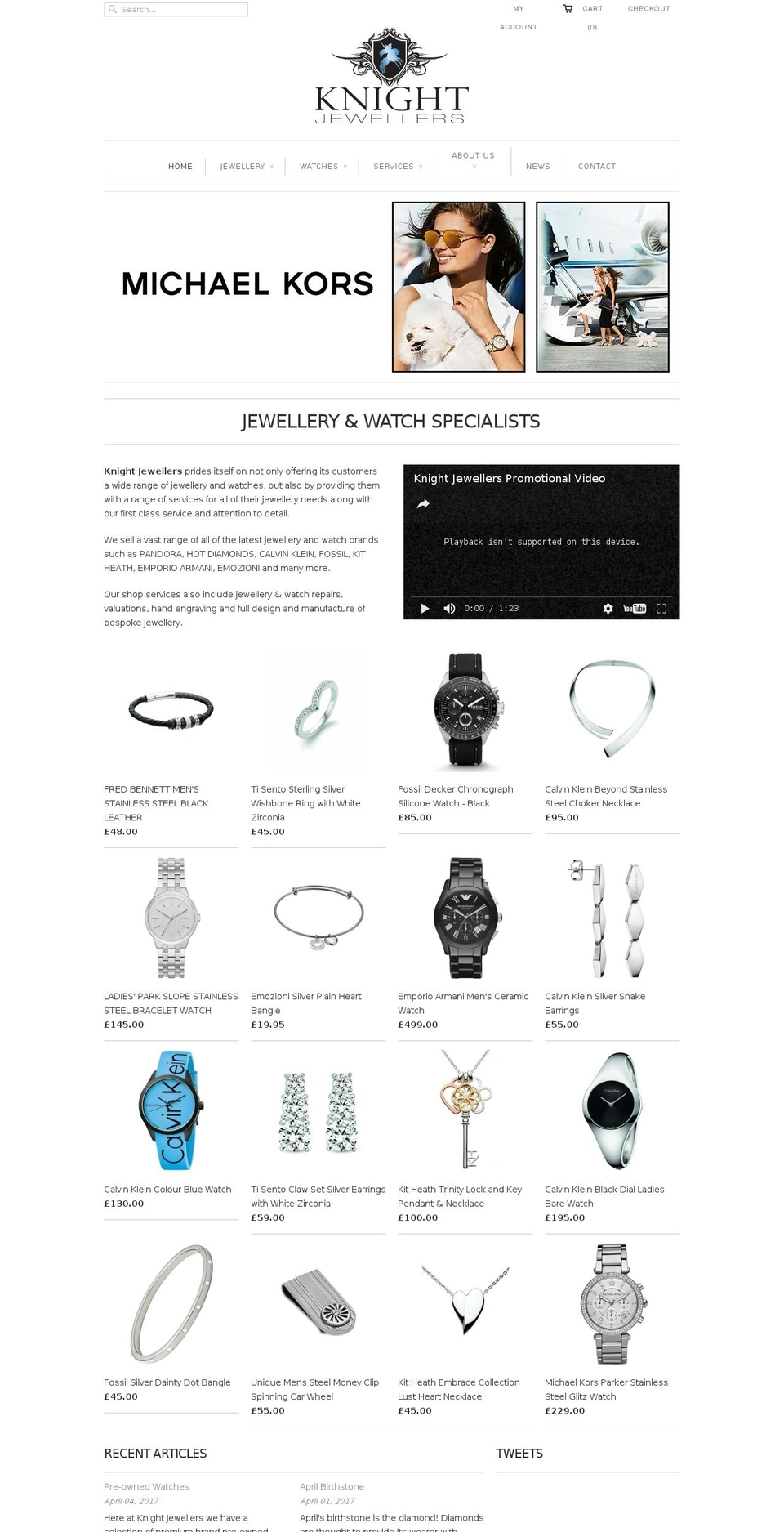 knightjewellers.com shopify website screenshot