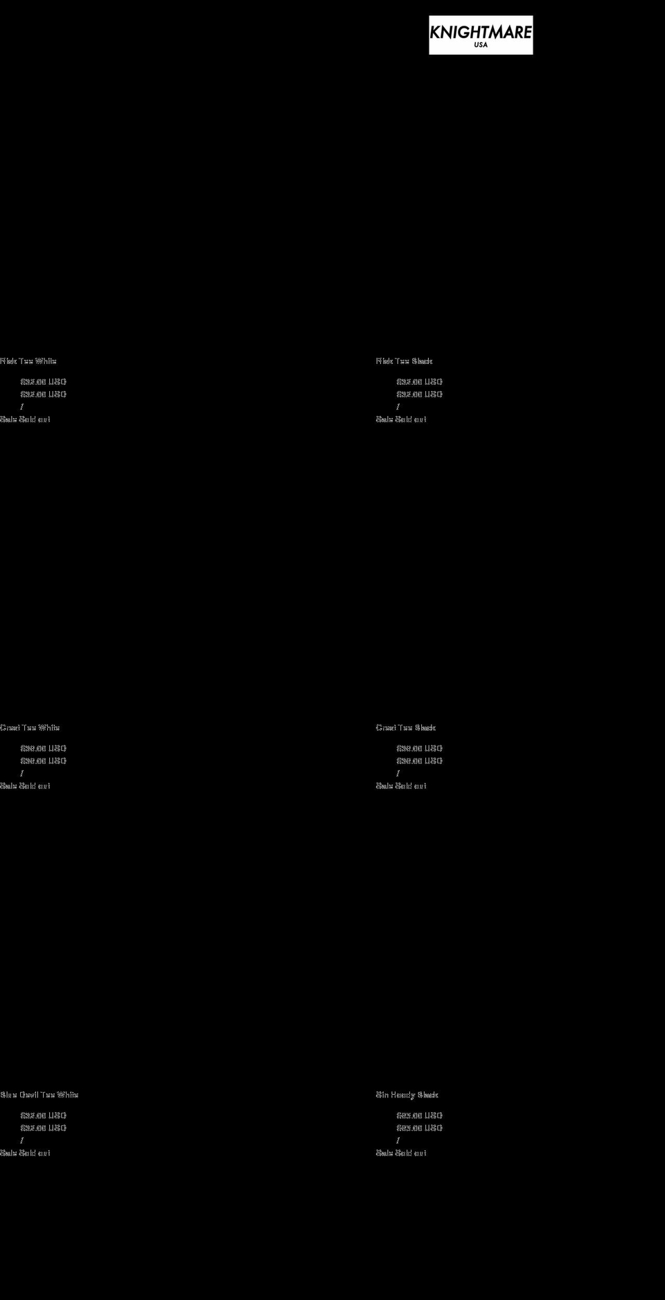 knightmareusa.com shopify website screenshot