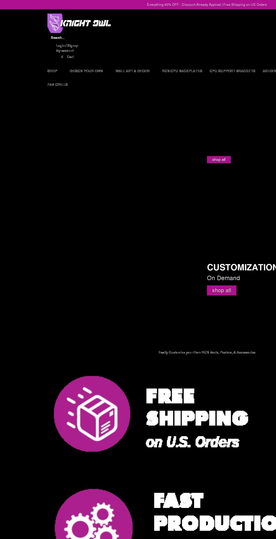 knightowllabs.com shopify website screenshot