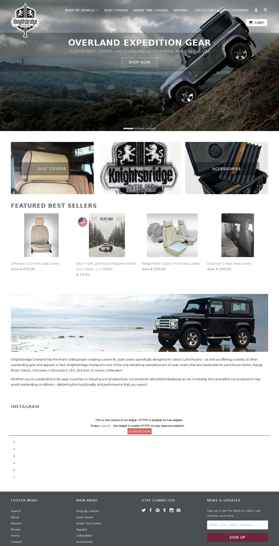 knightsbridgeoverland.com shopify website screenshot