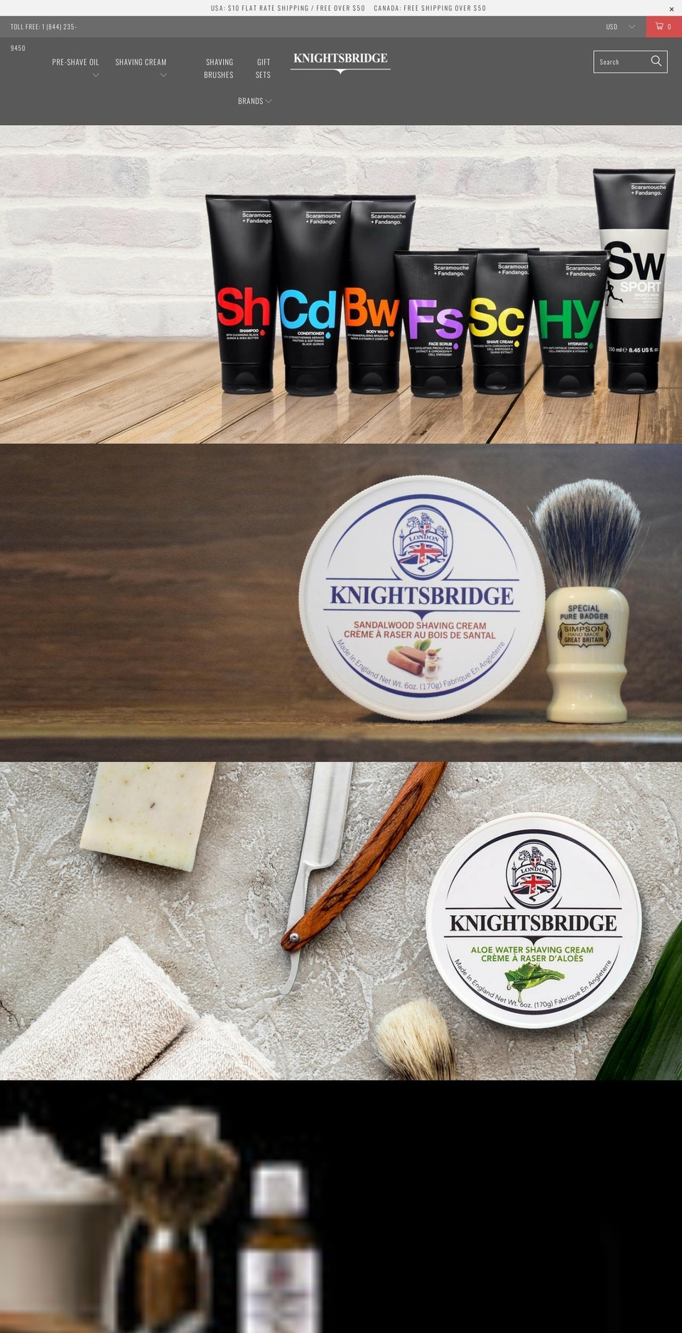 knightsbridgeshaving.com — Shopify storefront screenshot