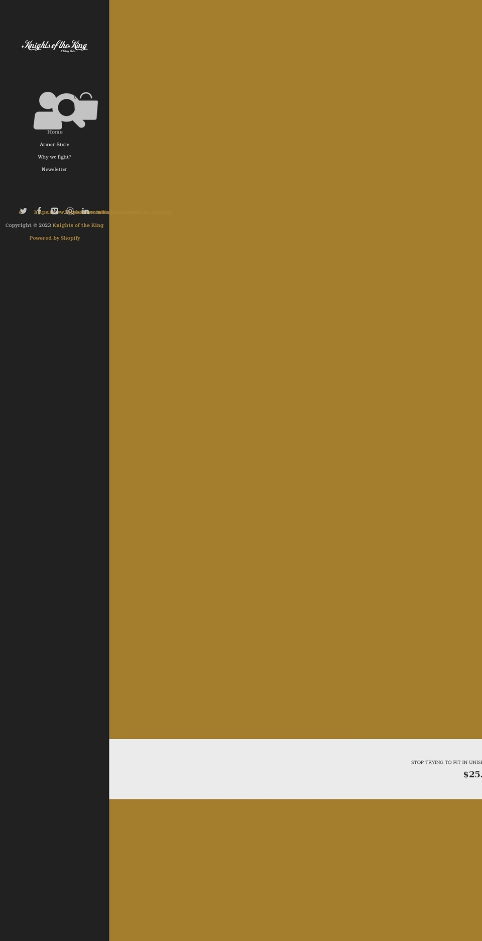 knightsmilitary.com — Shopify storefront screenshot