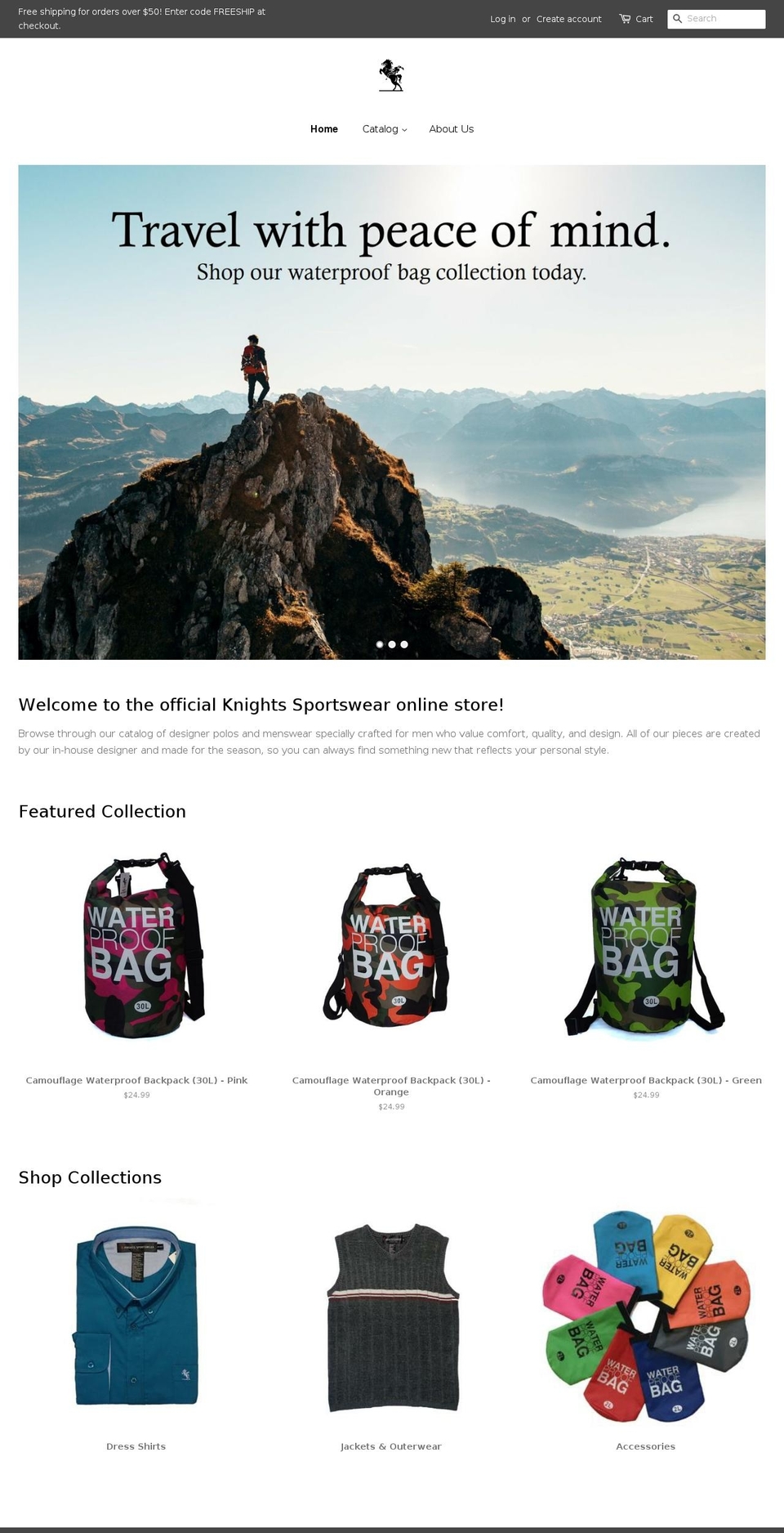 knightsus.com — Shopify storefront screenshot