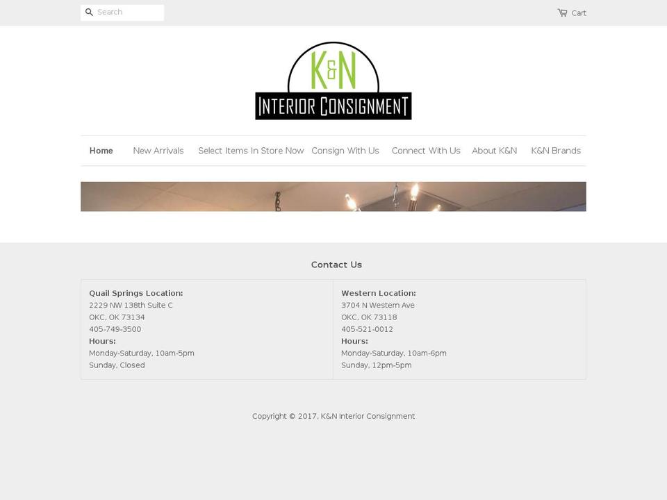 kninteriorconsignment.com shopify website screenshot