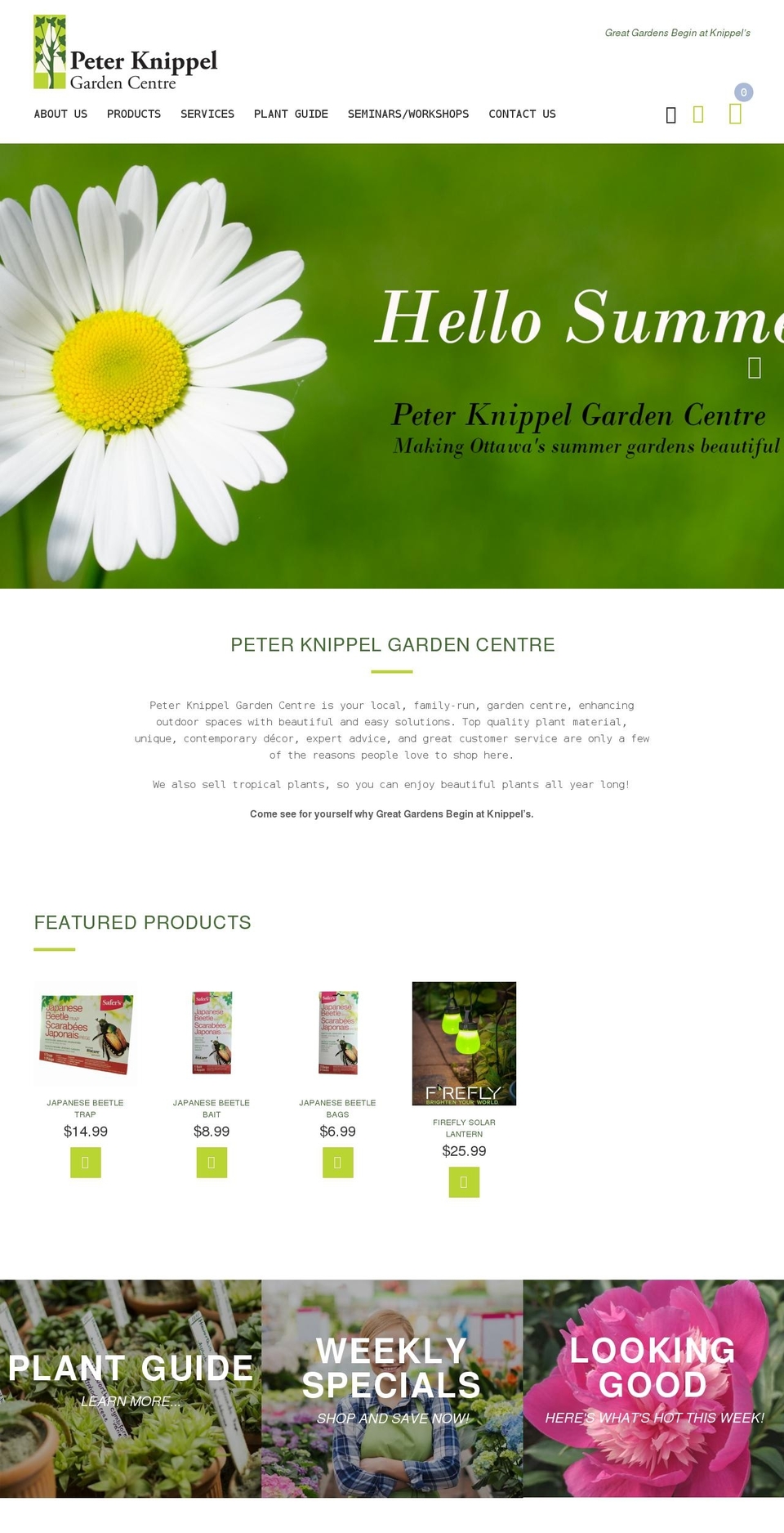 knippelgardencentre.ca shopify website screenshot