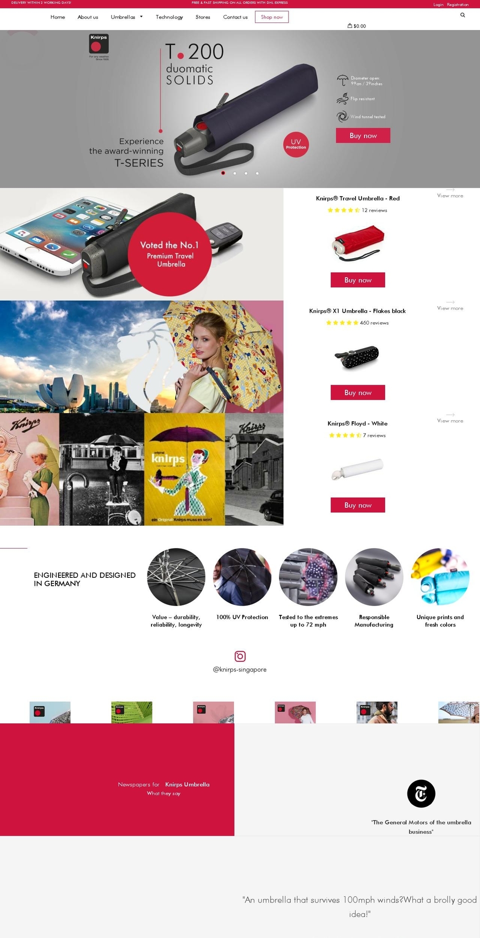 knirps-store.com shopify website screenshot