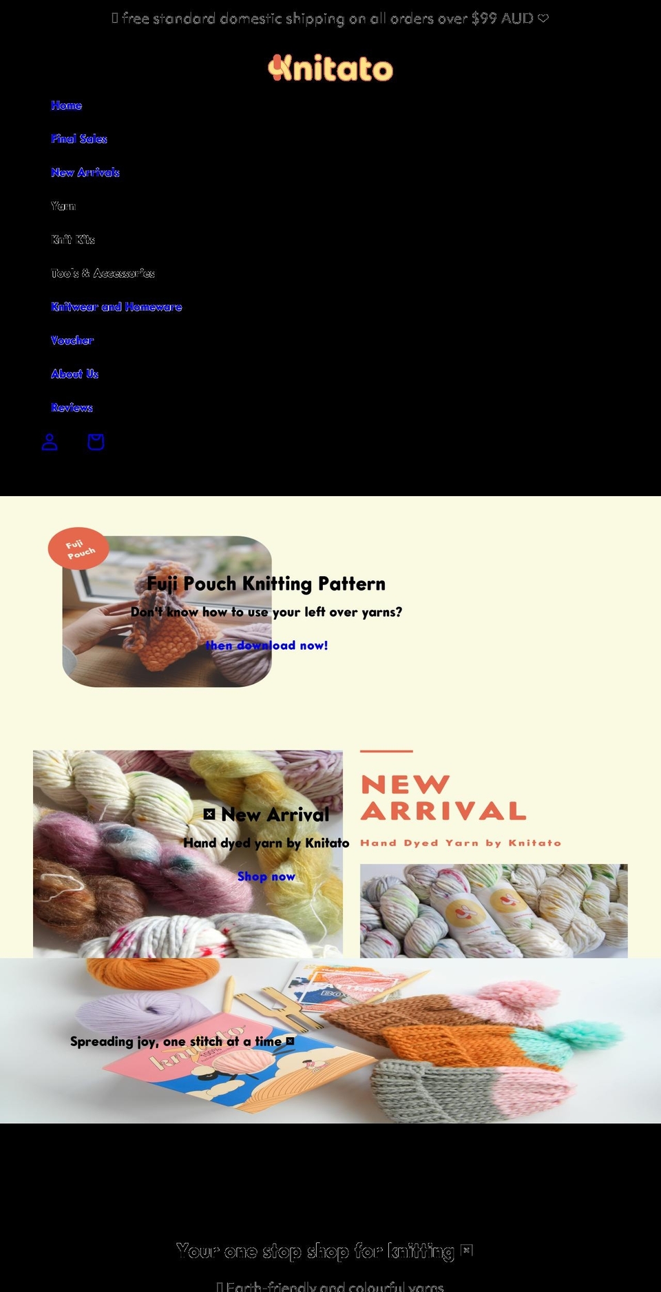 knitato.com shopify website screenshot