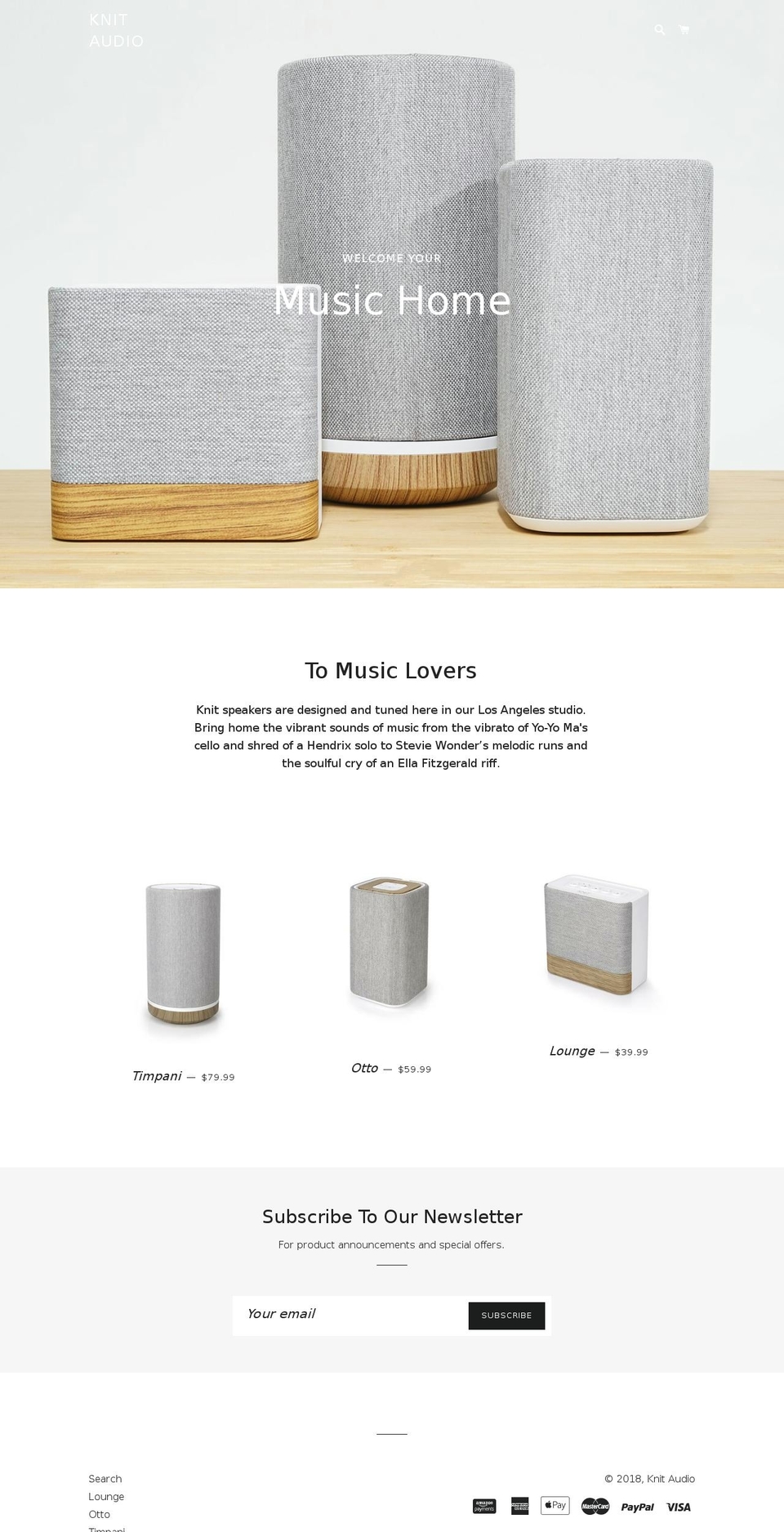 knitaudio.com — Shopify storefront screenshot