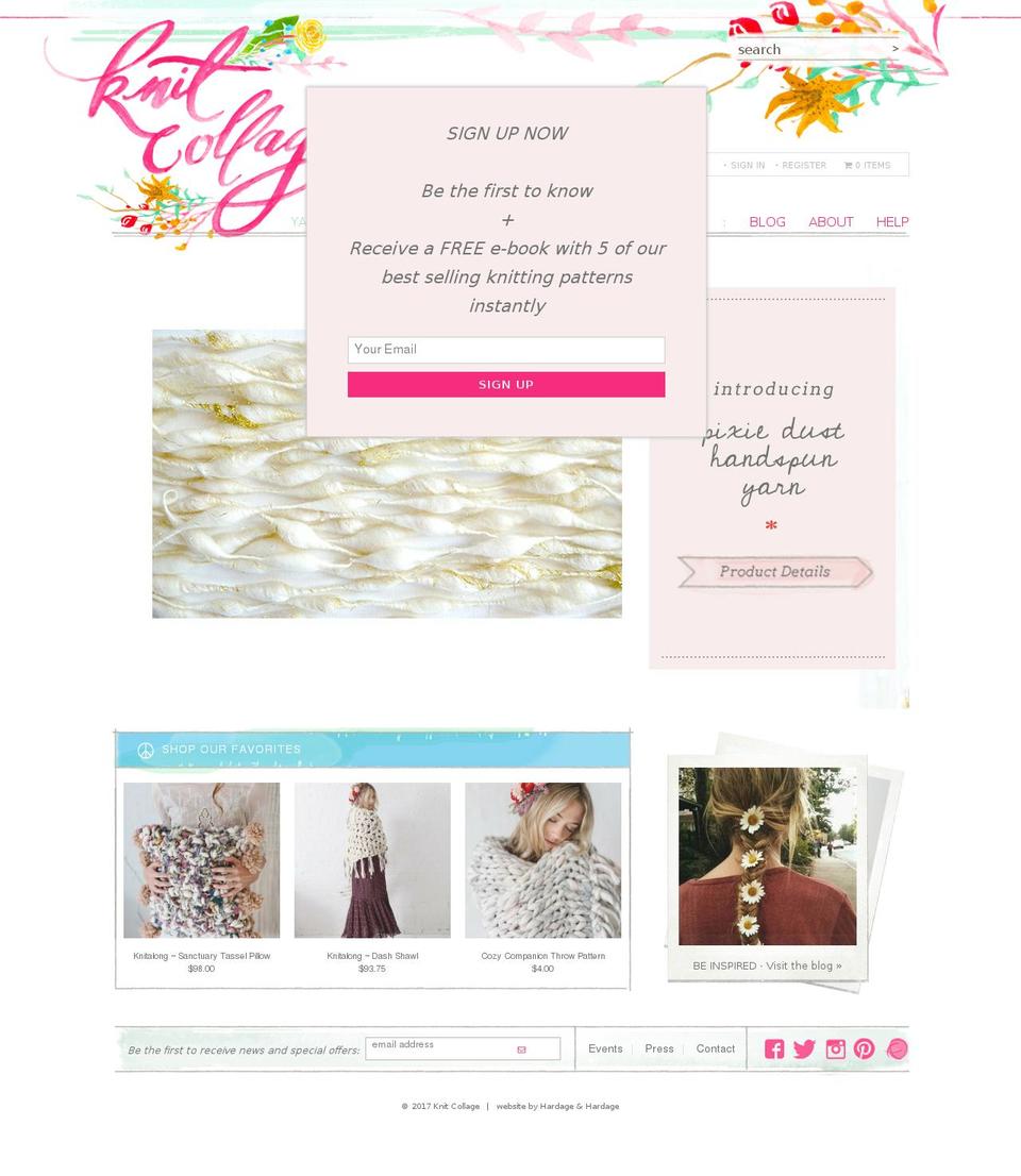 knitcollage.com shopify website screenshot