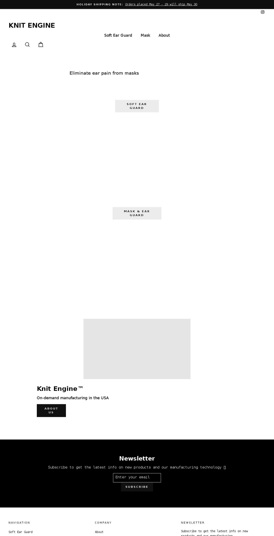 knitengine.com shopify website screenshot