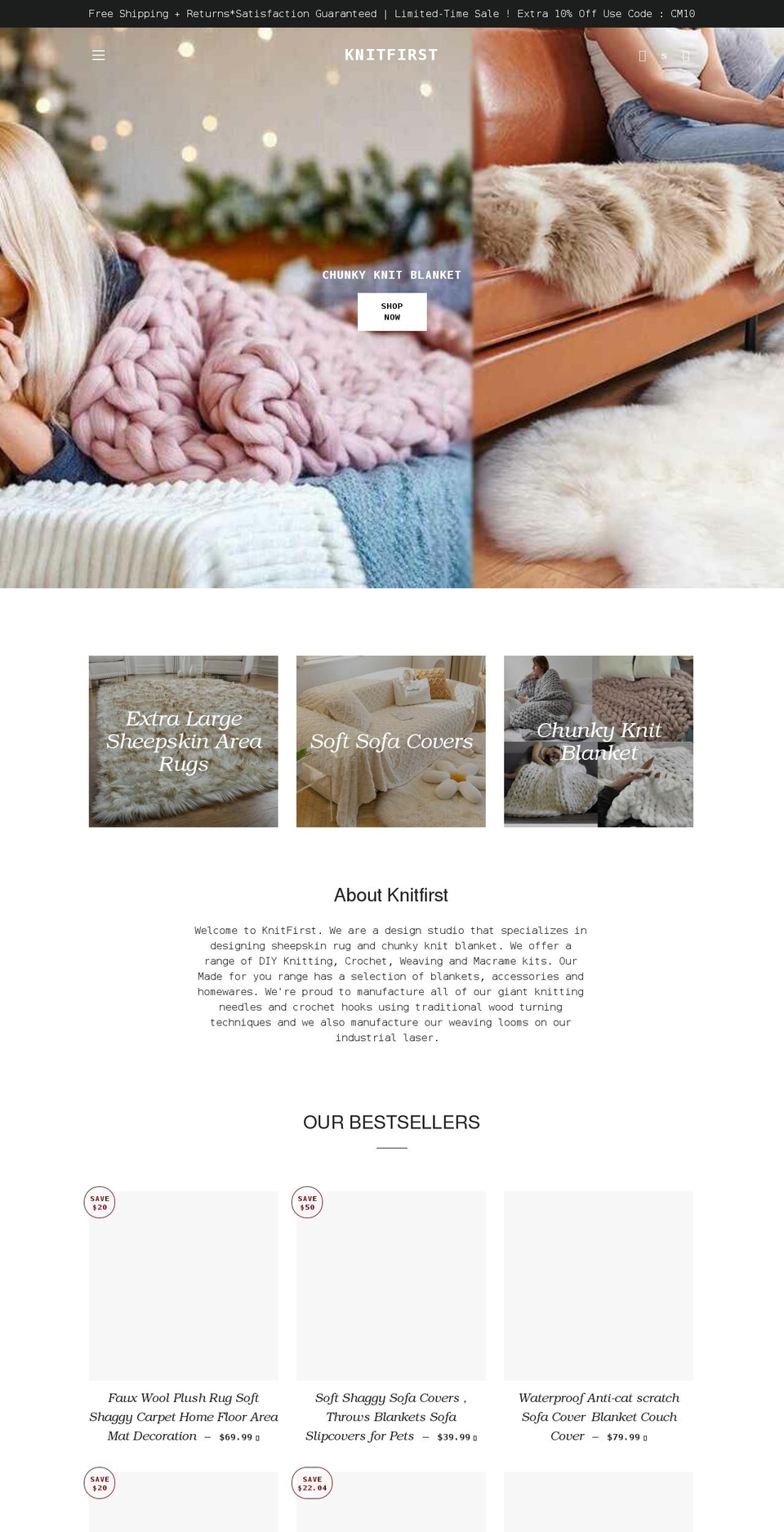 knitfirst.com shopify website screenshot