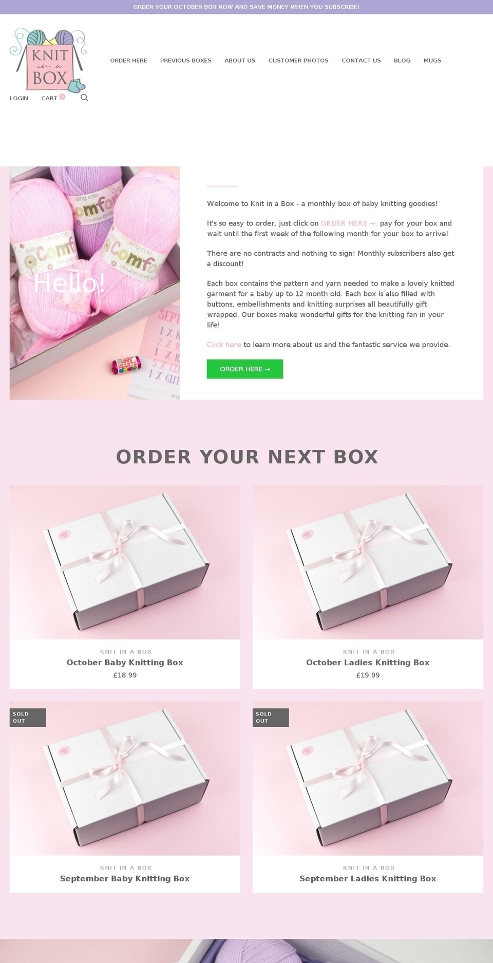 knitinabox.co.uk shopify website screenshot