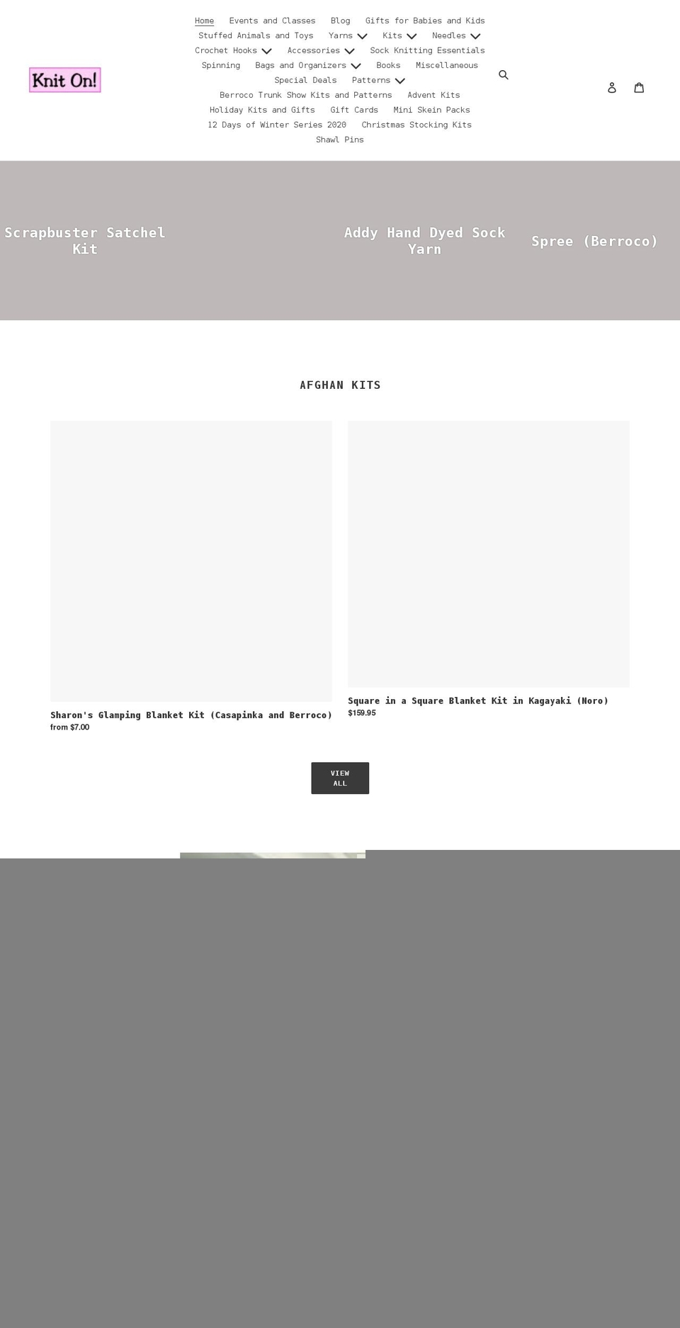 knitonyarnshop.myshopify.com shopify website screenshot