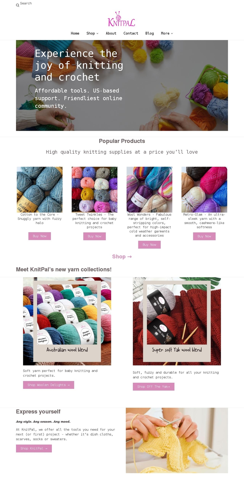 knitpal.com shopify website screenshot