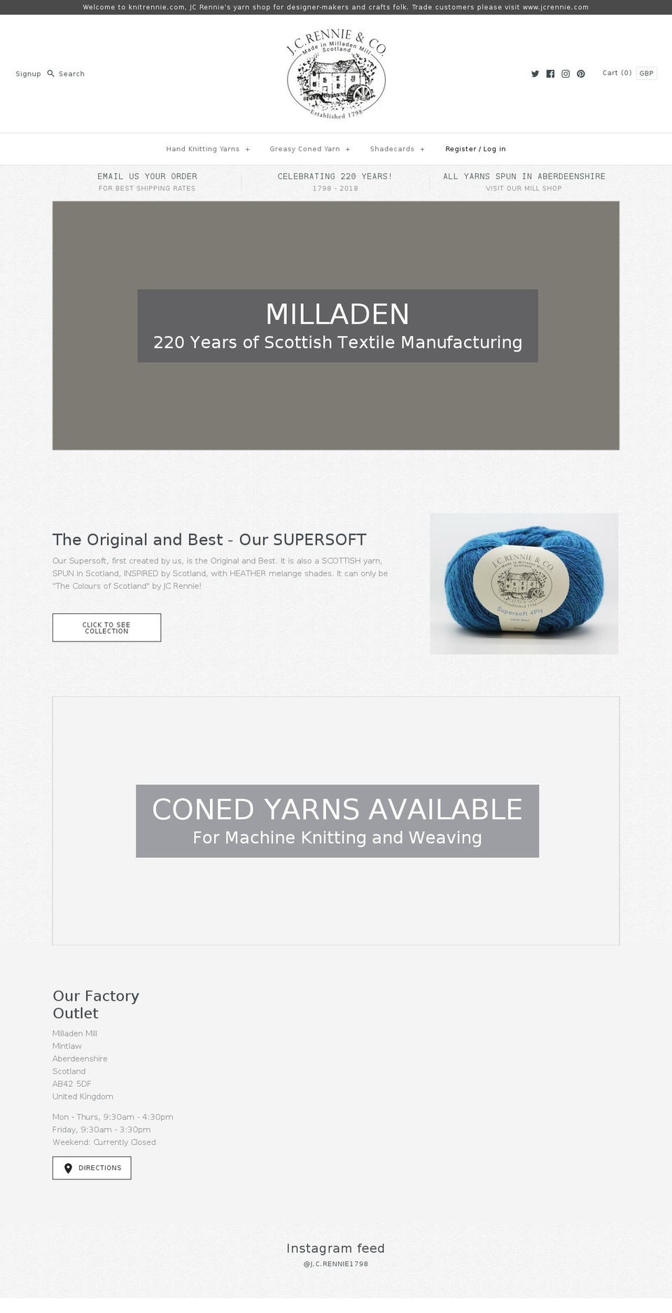 knitrennie.com shopify website screenshot