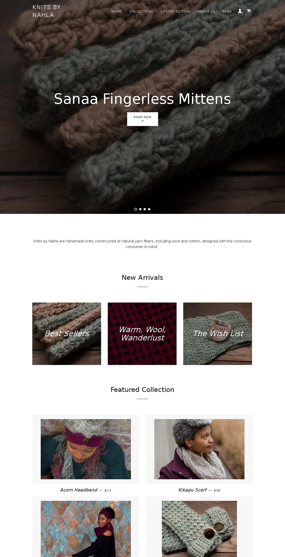 knitsbynahla.com — Shopify storefront screenshot