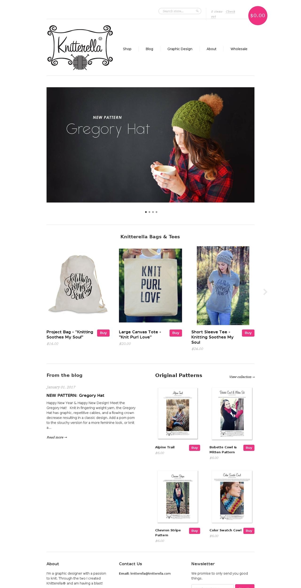 knitterella.com shopify website screenshot