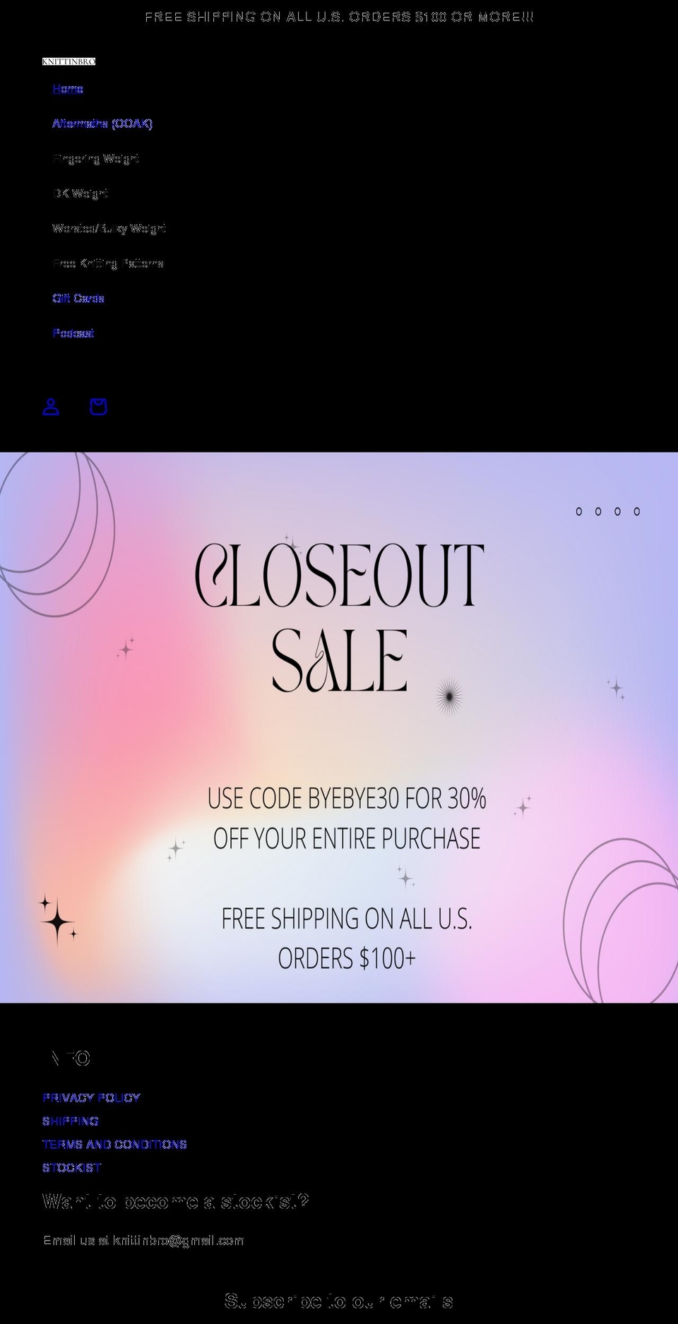 knittinbro.com shopify website screenshot