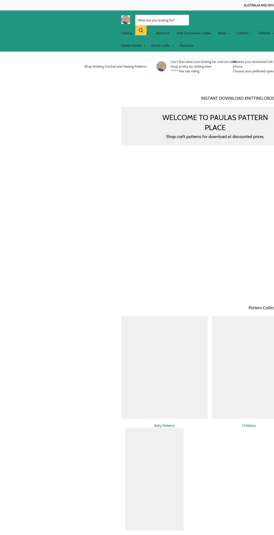 knittingcrochetsewing.com — Shopify storefront screenshot